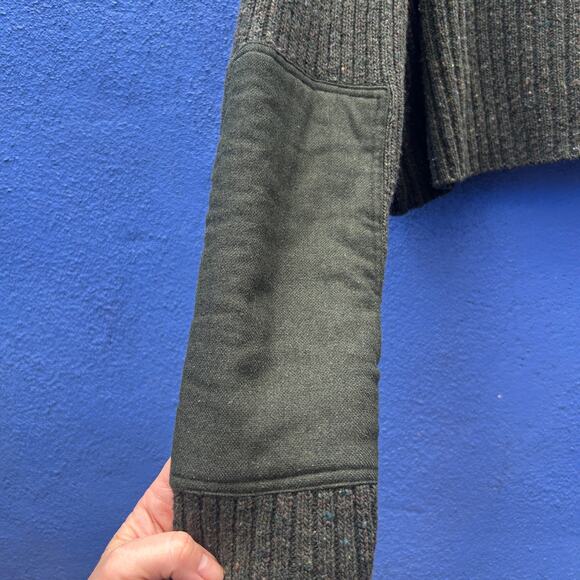 tibi cropped army green ribbed knit sweater - Picture 6 of 6